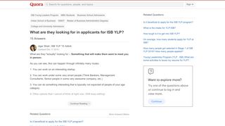 
                            10. What are they looking for in applicants for ISB YLP? - Quora
