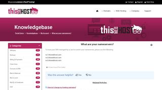 
                            13. What are your nameservers? - Knowledgebase - ThisWebHost