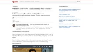 
                            8. What are your views on Unacademy Plus courses? - Quora
