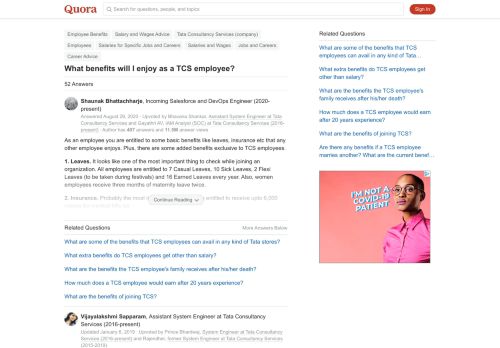 
                            2. What benefits will I enjoy as a TCS employee? - Quora