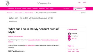 
                            6. What can I do in the My Account area of My3? - 3Community - 519313