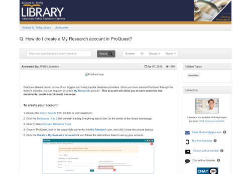 
                            12. What can I do with a My Research account in ProQuest? - LibAnswers