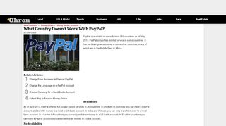 
                            11. What Country Doesn't Work With PayPal? | Chron.com