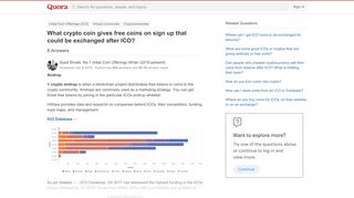 
                            2. What crypto coin gives free coins on sign up that could be ...