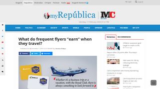 
                            6. What do frequent flyers “earn” when they travel? - My Republica