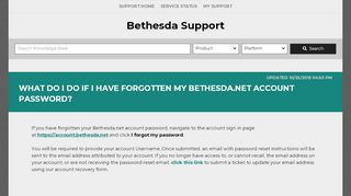 
                            13. What do I do if I have forgotten my Bethesda.net account password?