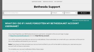 
                            3. What do I do if I have forgotten my Bethesda.net account ...