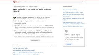 
                            6. What do I solve :login incorrect” error in Ubuntu 16.04.1? - Quora