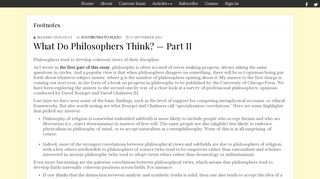 
                            2. What Do Philosophers Think? — Part II - The Philosophers' Magazine