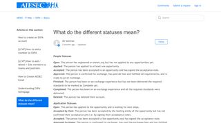 
                            9. What do the different statuses mean? – AIESEC - IT Help