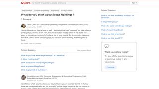 
                            8. What do you think about Mega Holdings? - Quora