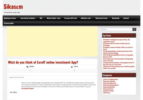 
                            12. What do you think of EarnIT online investment App? - $ikasεm - sikasem