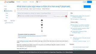 
                            13. What does a plus sign mean in front of a char array? - Stack Overflow