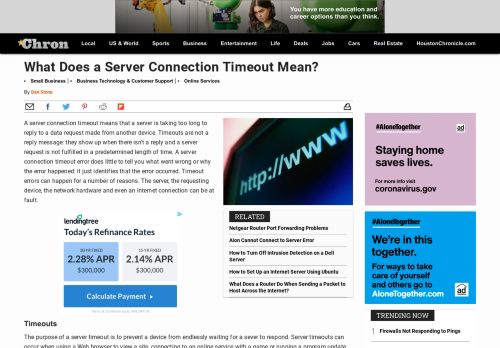 
                            8. What Does a Server Connection Timeout Mean? | Chron.com