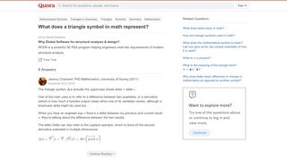 
                            13. What does a triangle symbol in math represent? - Quora