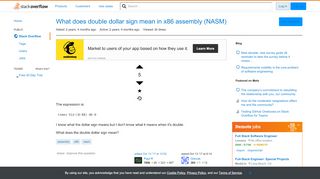 
                            5. What does double dollar sign mean in x86 assembly (NASM) - Stack ...
