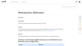 
                            5. What does Error 10054 mean? - LogMeIn Support - LogMeIn, Inc.