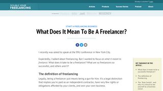 
                            11. What Does It Mean To Be A Freelancer? - Double Your ...
