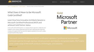 
                            10. What does it mean to be Microsoft Gold Certified - Innovative Architects