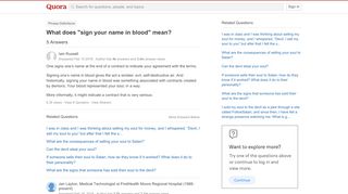 
                            11. What does 'sign your name in blood' mean? - Quora