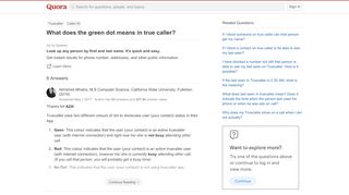 
                            8. What does the green dot means in true caller? - Quora