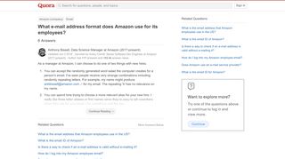 
                            6. What e-mail address format does Amazon use for its employees? - Quora