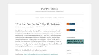 
                            10. What ever you do, don't sign up to Twoo – Daily Dose of Excel