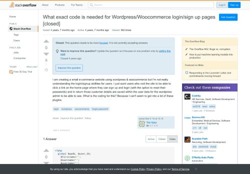
                            12. What exact code is needed for Wordpress/Woocommerce login/sign up ...
