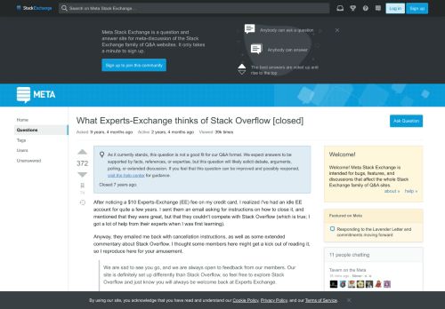 
                            4. What Experts-Exchange thinks of Stack Overflow - Meta Stack Exchange
