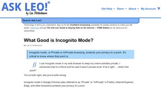 
                            12. What Good is Incognito Mode? - Ask Leo!