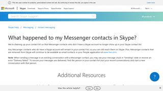 
                            5. What happened to my Messenger contacts in Skype? | Skype Support