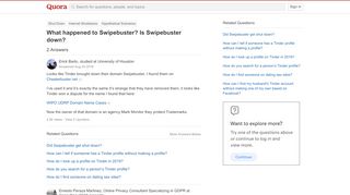 
                            13. What happened to Swipebuster? Is Swipebuster down? - Quora