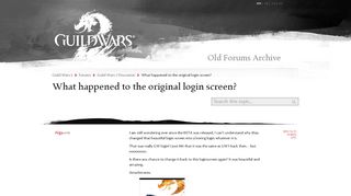 
                            9. What happened to the original login screen? - Guild Wars 2