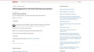 
                            10. What happened to USI Tech? Did I lose my money? - Quora