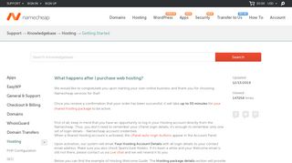 
                            13. What happens after I purchase web hosting? - Hosting - Namecheap ...
