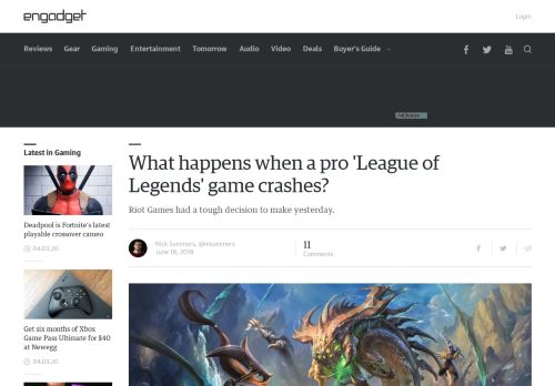 
                            6. What happens when a pro 'League of Legends' game crashes?