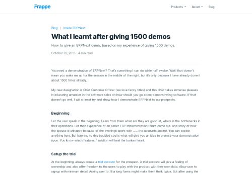 
                            10. What I learnt after giving 1500 demos - Frappe