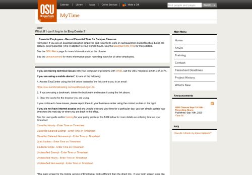 
                            11. What if I can't log in to EmpCenter? | MyTime | Oregon State University