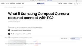 
                            2. What if Samsung Compact Camera does not connect with PC ...