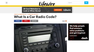 
                            12. What Is a Car Radio Code For? - Lifewire