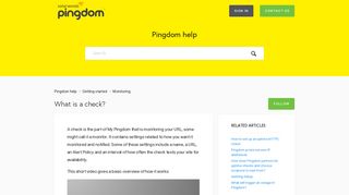 
                            11. What is a check? – Pingdom help