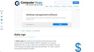 
                            3. What is a Dollar Sign ($)? - Computer Hope