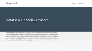 
                            6. What is a Financial Adviser? | Fidelity Life