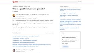 
                            6. What is a good Gmail username generator? - Quora