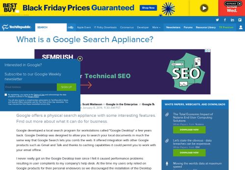 
                            7. What is a Google Search Appliance? - TechRepublic