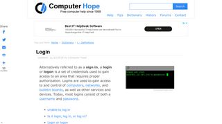 
                            3. What is a Login? - Computer Hope