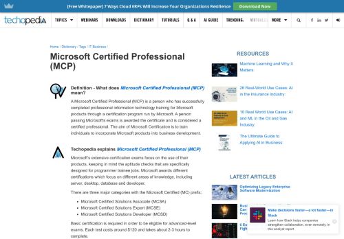 
                            5. What is a Microsoft Certified Professional (MCP)? - Definition from ...