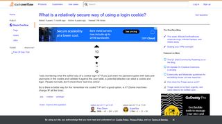 
                            2. What is a relatively secure way of using a login cookie? - Stack ...