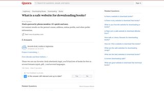 
                            10. What is a safe website for downloading books? - Quora