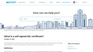
                            7. What is a self-signed SSL certificate? - Nexcess Knowledge Library